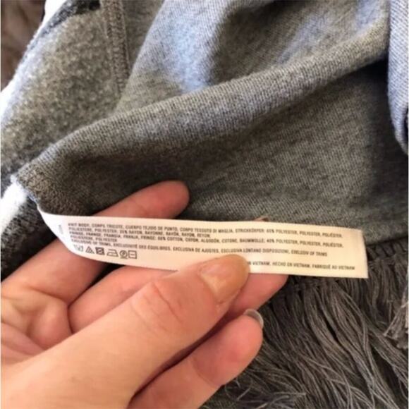 Anthro Saturday Sunday Elise Grey Striped Cardigan - Picture 6 of 6